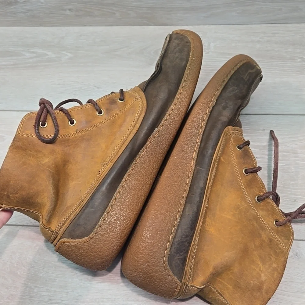 Sorel Mens Hoankle Brown Leather Boots Shoes Sz 12